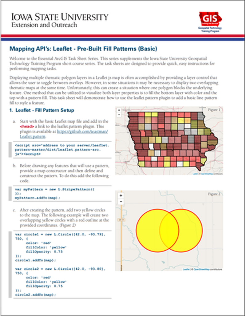 Mapping API's: Leaflet - Pre-Built Fill Patterns (Basic) image number 0