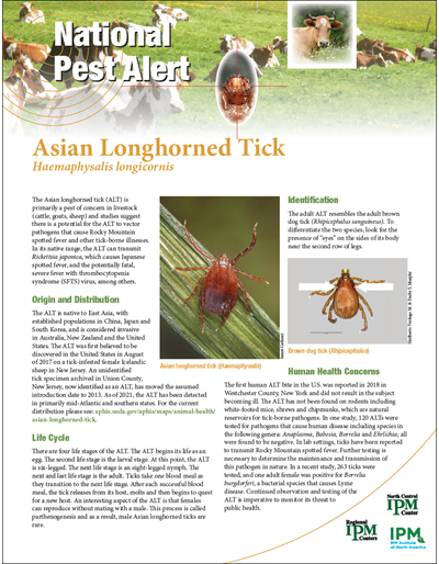 National Pest Alert - Asian Longhorned Tick