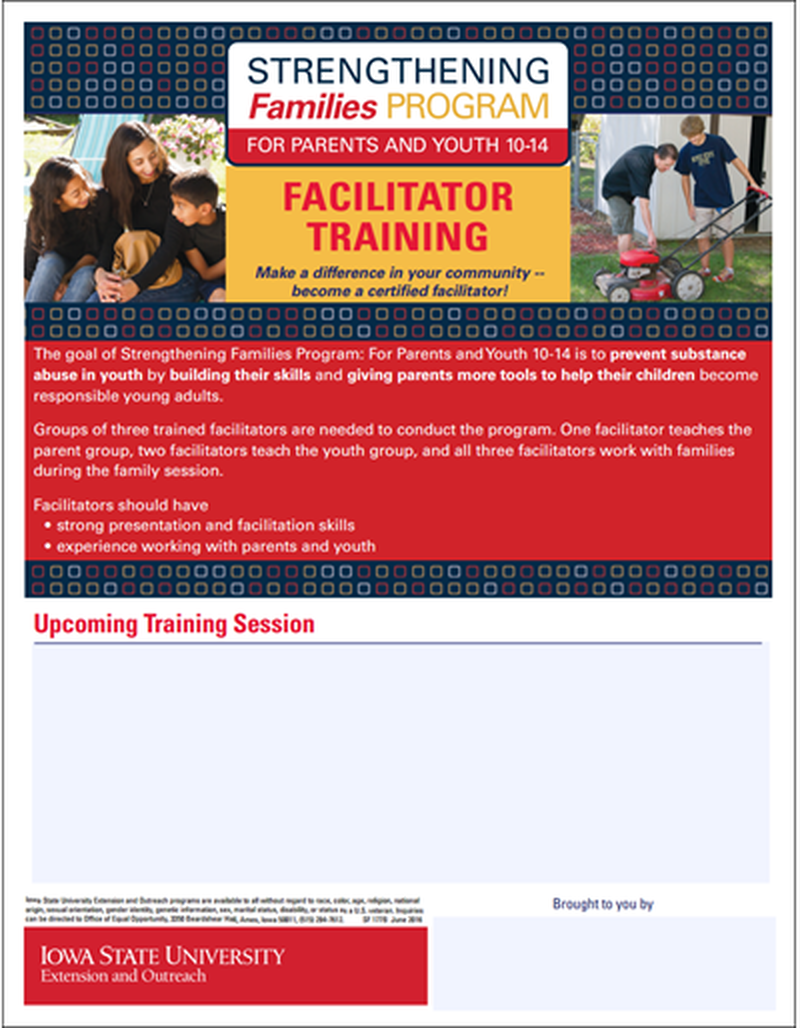 Strengthening Families Program: For Parents and Youth 10-14 - Facilitator Training Flyer image number 0