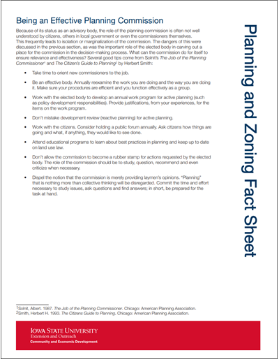 Planning and Zoning - Being an Effective Planning Commission