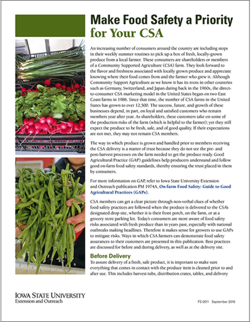 Make Food Safety a Priority for Your CSA image number 0