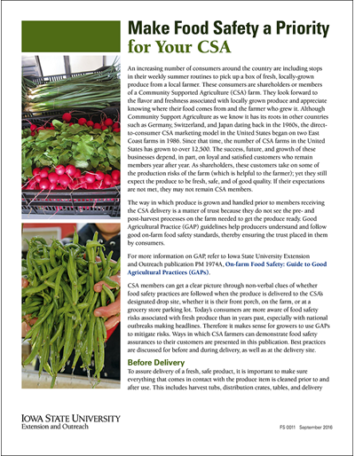 Make Food Safety a Priority for Your CSA