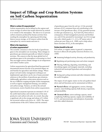 Impact of Tillage Crop Rotation Systems on Soil Carbon Sequestration