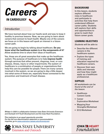 Careers in Cardiology -- Heart Health Lesson