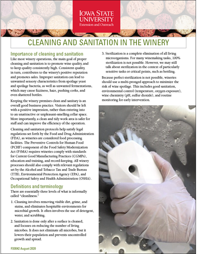 Cleaning and Sanitation in the Winery