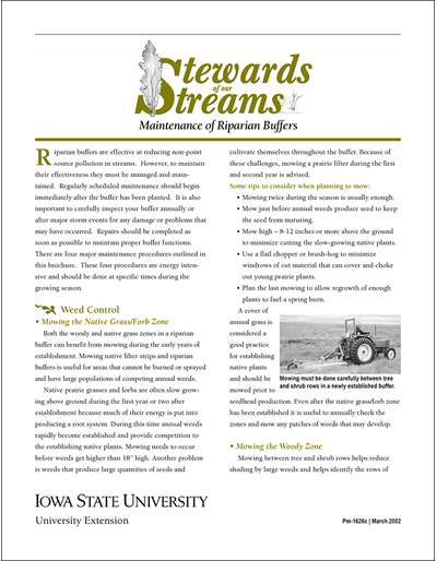 Maintenance of Riparian Buffers -- Stewards of Our Streams