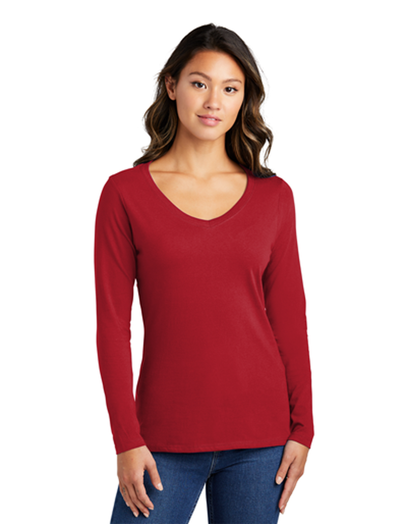 Master Gardener - Port & Company Ladies Long Sleeve Fan Favorite V-Neck Tee White XL image number 0