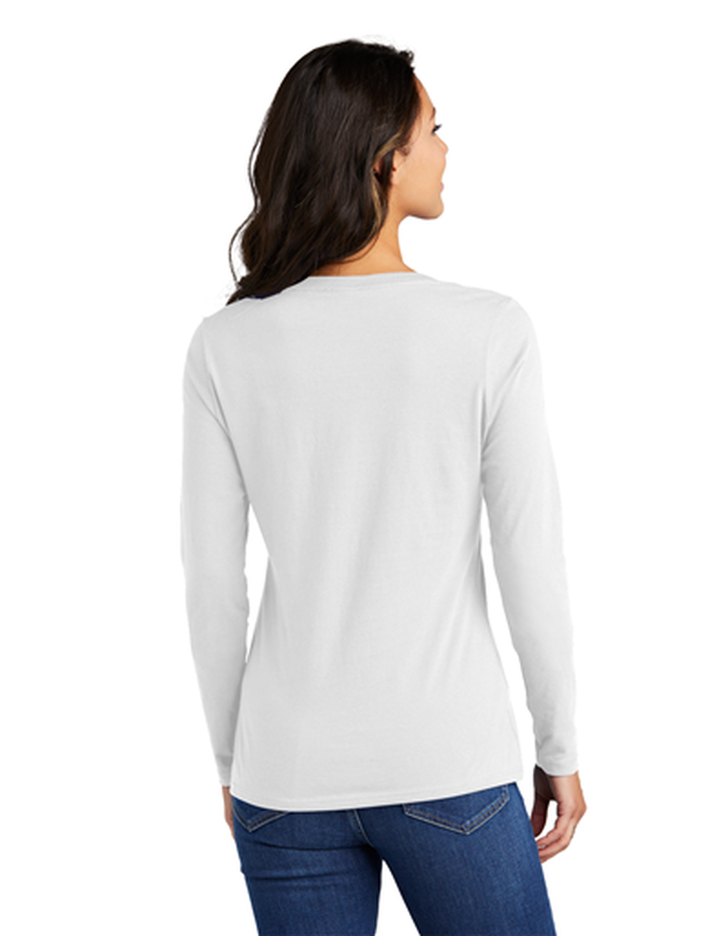 Master Gardener - Port & Company Ladies Long Sleeve Fan Favorite V-Neck Tee White XL image number 4