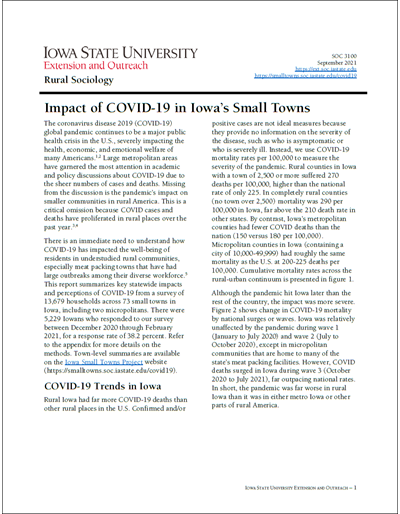 Impact of COVID-19 in Iowa's Small Towns