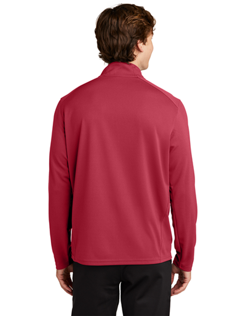 Master Gardener - Sport-Tek Mens Sport-Wick Textured 1/4-Zip Pullover Red 3XL image number 1