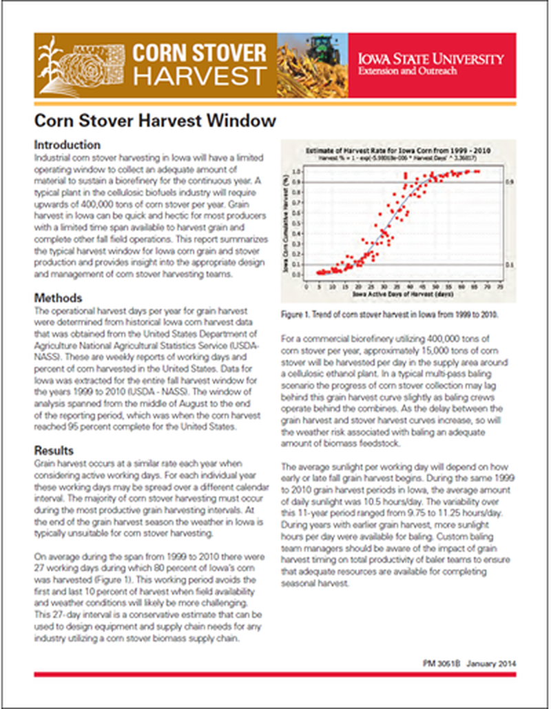 Corn Stover Harvest Window image number 0