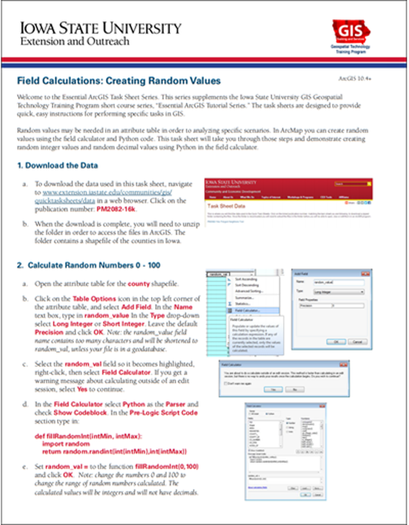 Field Calculations: Creating Random Values image number 0