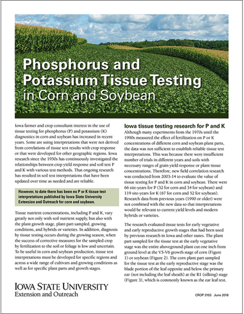 Phosphorus and Potassium Tissue Testing in Corn and Soybean image number 0