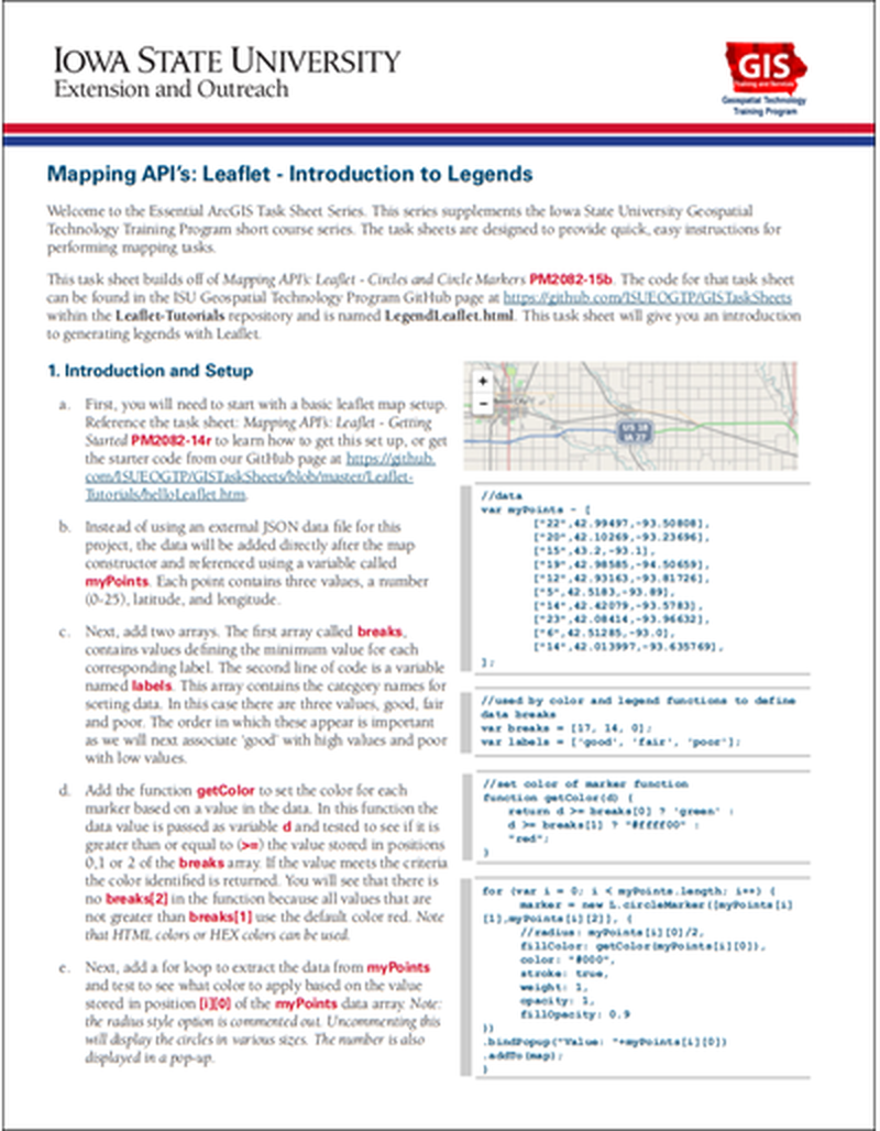 Mapping API's: Leaflet - Introduction to Legends image number 0