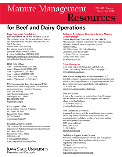 Manure Management Resources for Beef and Dairy Operations