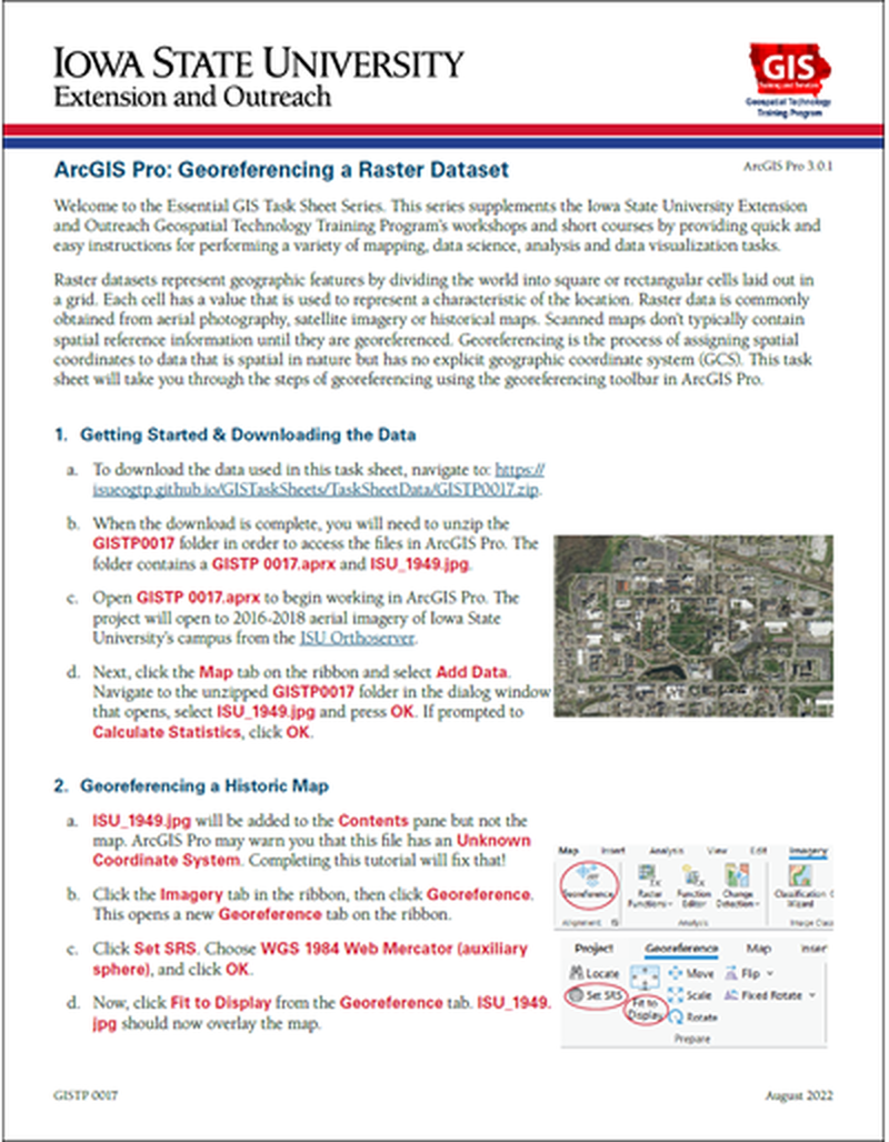 ArcGIS Pro: Georeferencing a Raster Dataset image number 0