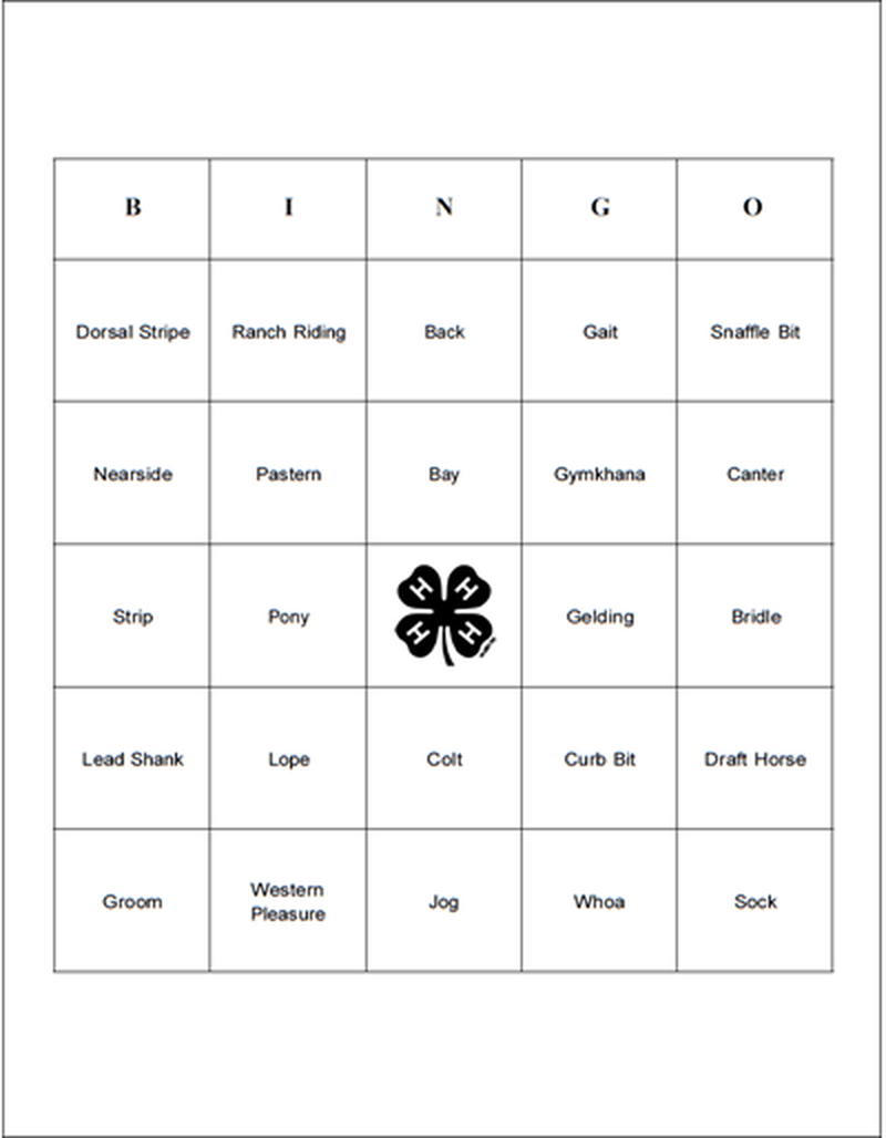 Horse Bingo -- Vibrant Clubs image number 1