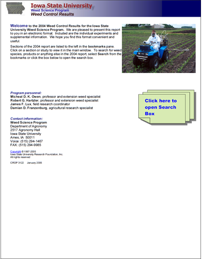 Weed Science Program 2004 Weed Control Results