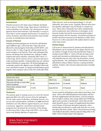 Control of Calf Diarrhea (Scours) in Midwest Beef Cattle Farms