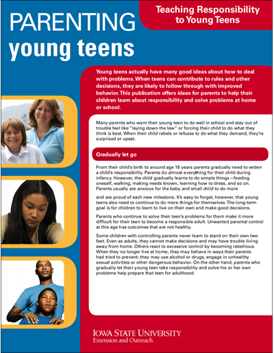 Parenting Young Teens: Teaching Responsibility to Young Teens