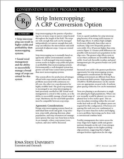 Strip Intercropping: A CRP Conversion Option | Conservation Reserve Program: Issues and Options