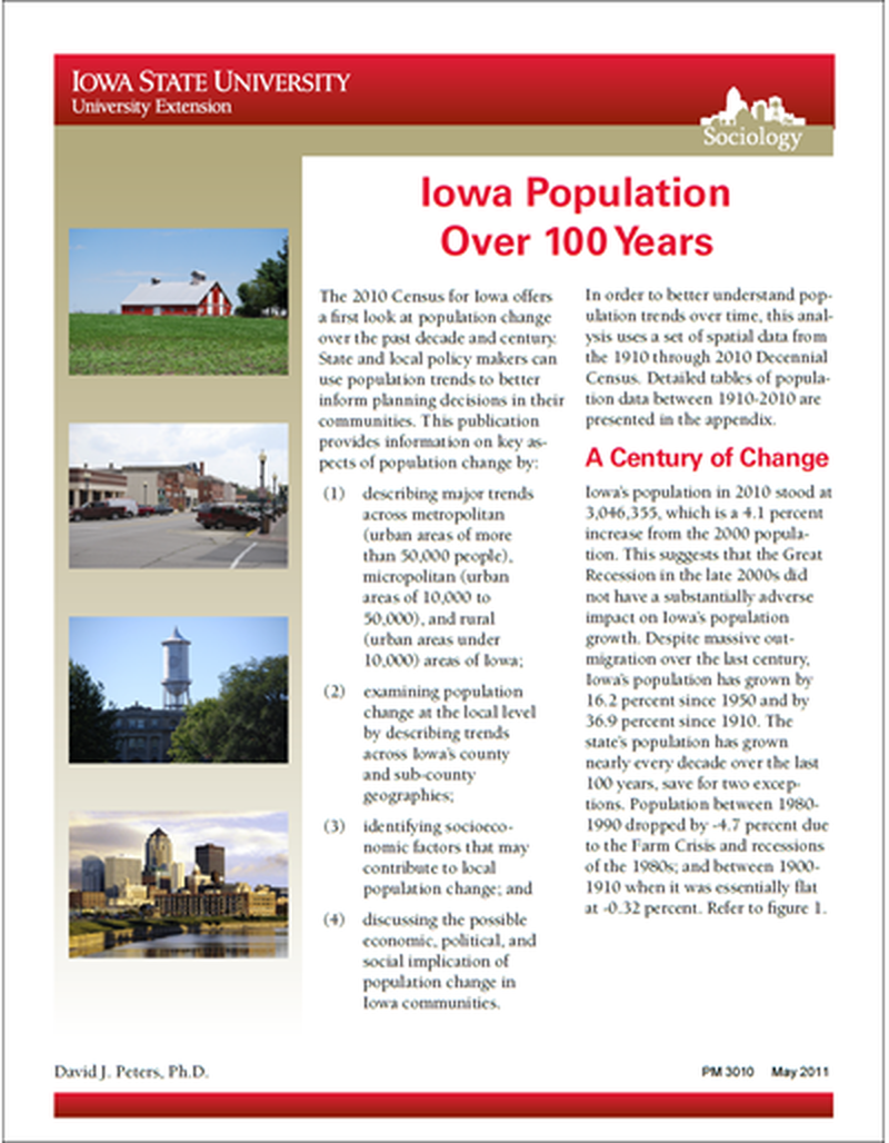 Iowa Population Over 100 Years image number 0