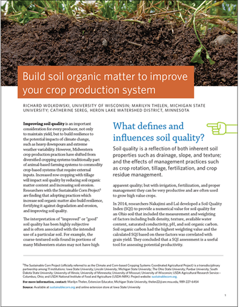Build Soil Organic Matter to Improve Your Crop Production System image number 0