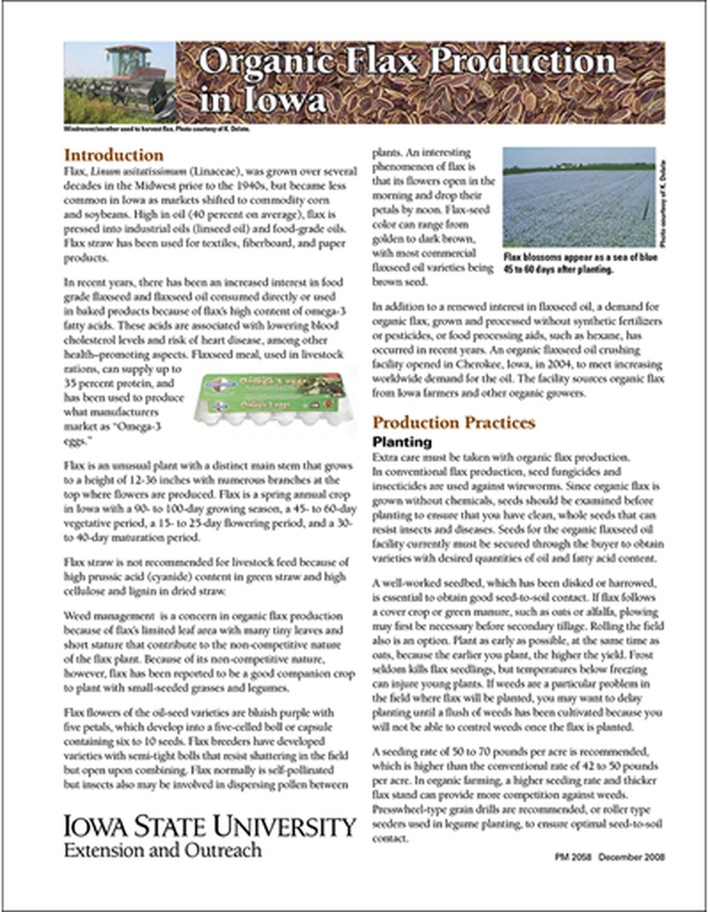 Organic Flax Production in Iowa image number 0