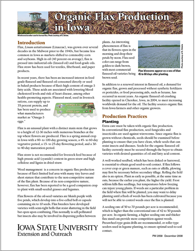 Organic Flax Production in Iowa
