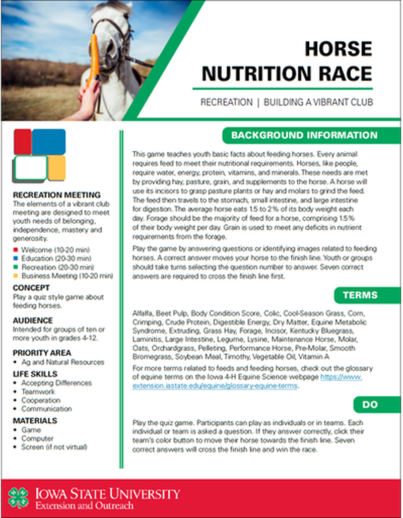 Horse Nutrition Race -- Vibrant Clubs image number 0