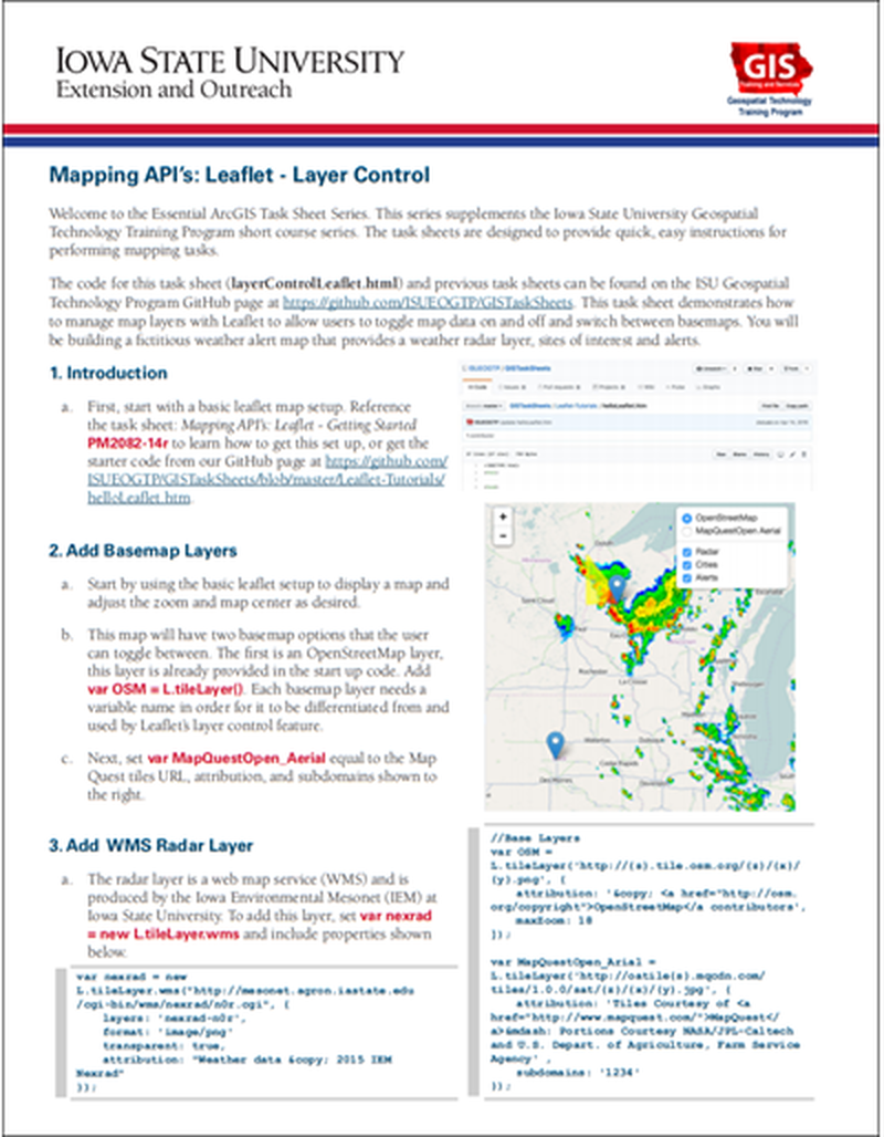 Mapping API's: Leaflet - Layer Control image number 0