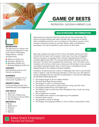 Game of Bests -- Vibrant Clubs