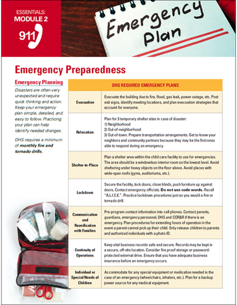 Emergency Preparedness - Essentials Child Care image number 0