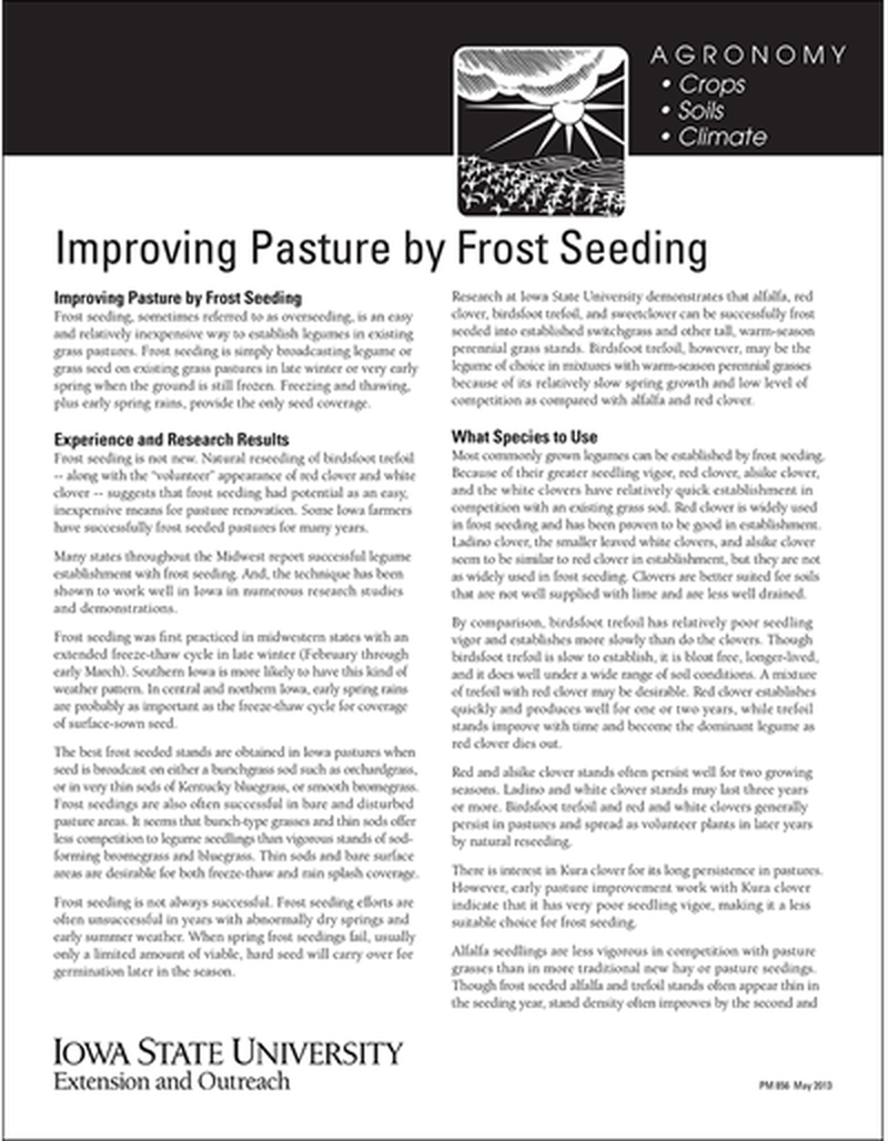 Improving Pasture By Frost Seeding image number 0