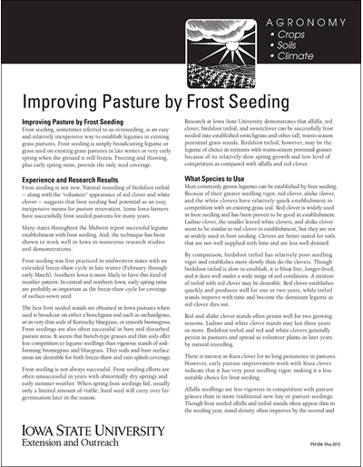 Improving Pasture By Frost Seeding