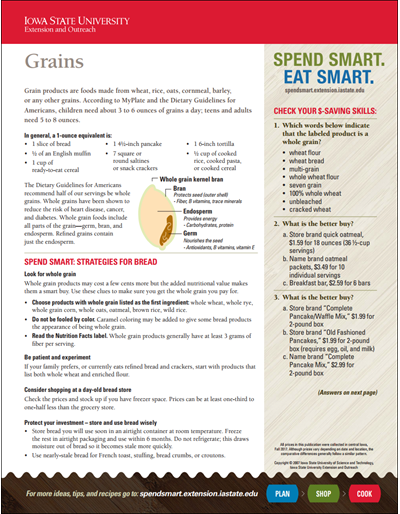 Spend Smart. Eat Smart. -- Grains