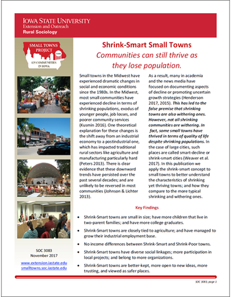 Shrink-Smart Small Towns: Communities can still thrive as they lose population image number 1