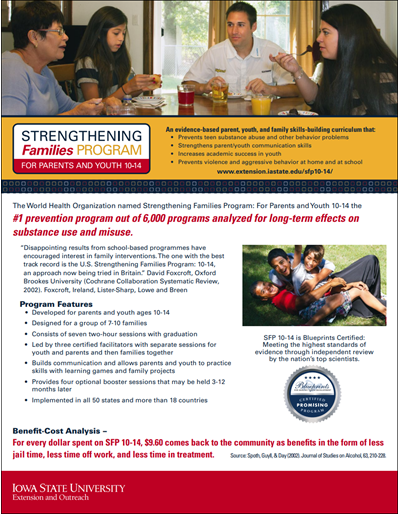 Strengthening Families Program: For Parents and Youth 10-14 - Fact Sheet