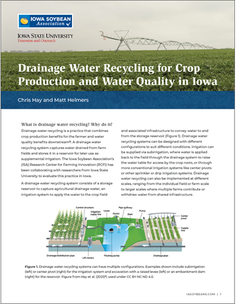 Drainage Water Recycling for Crop Production and Water Quality in Iowa image number 0