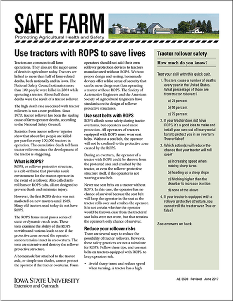 Use tractors with ROPS to save lives -- Safe Farm image number 0