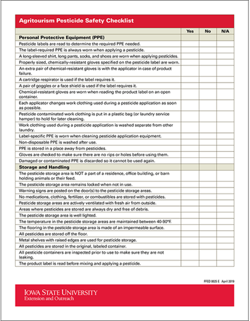 Agritourism Pesticide Safety Checklist image number 0