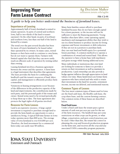Improving Your Farm Lease Contract
