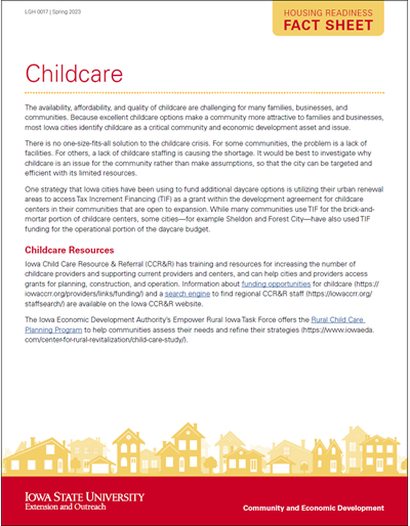 Housing Readiness Fact Sheet: Childcare image number 0