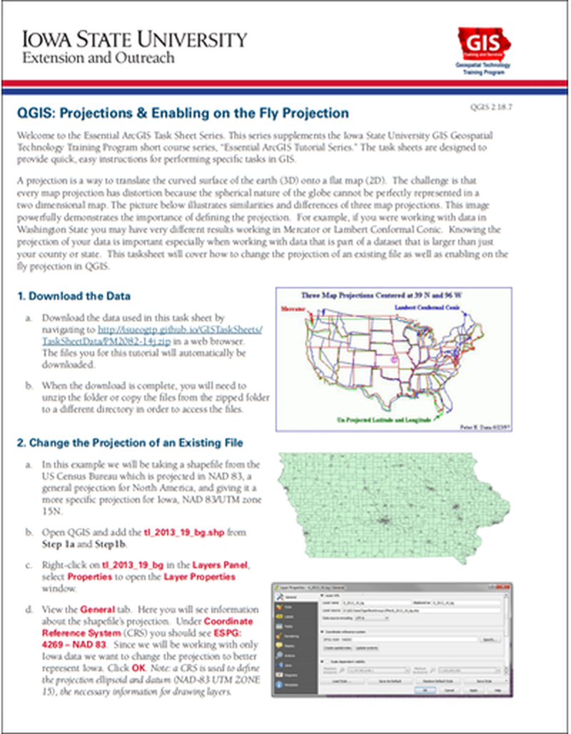 QGIS: Projections & Enabling on the Fly Projection (v2.18.7) image number 0