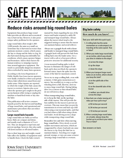 Reduce risks around big round bales -- Safe Farm