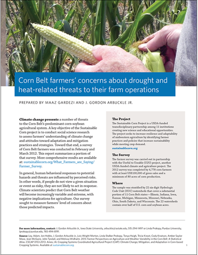 Corn Belt farmers' concerns about drought and heat-related threats to their farm operations image number 0