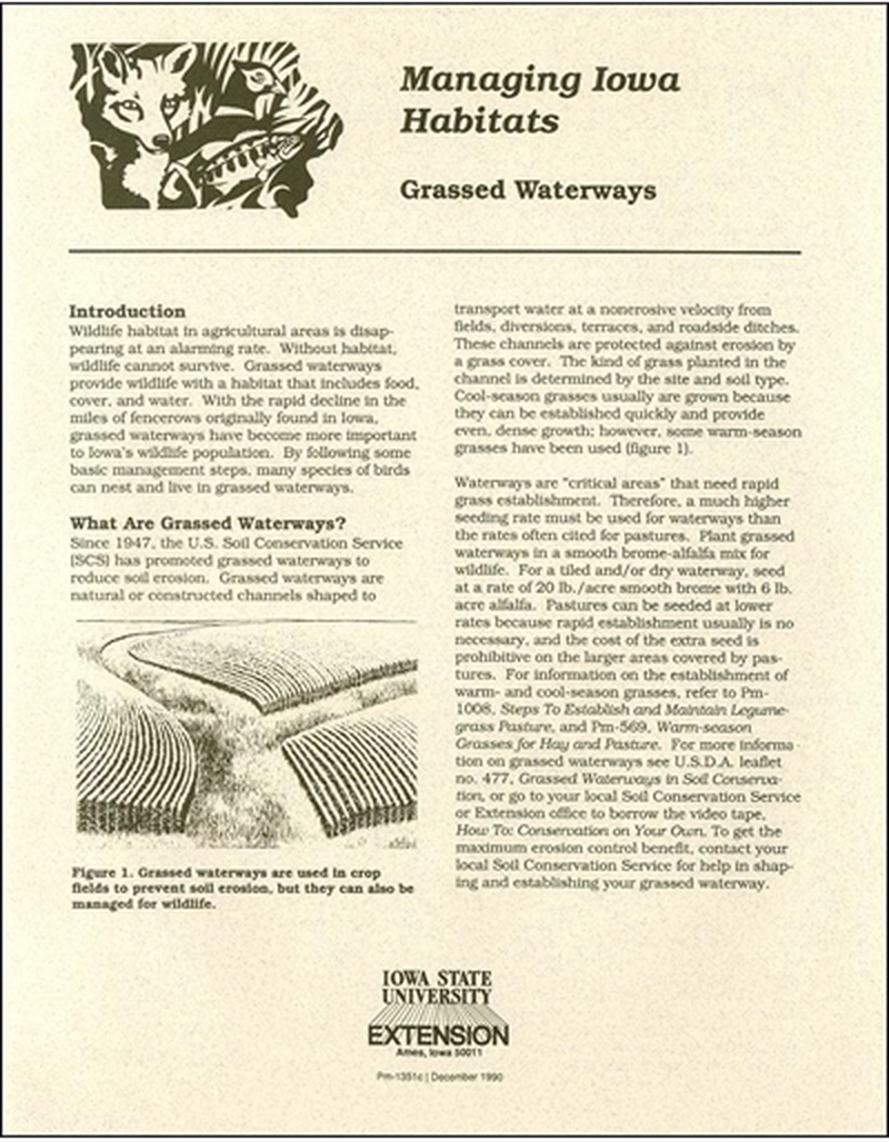 Grassed Waterways - Managing Iowa Habitats image number 0