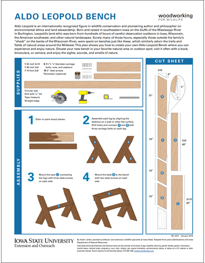 Woodworking for Wildlife - Aldo Leopold Bench
