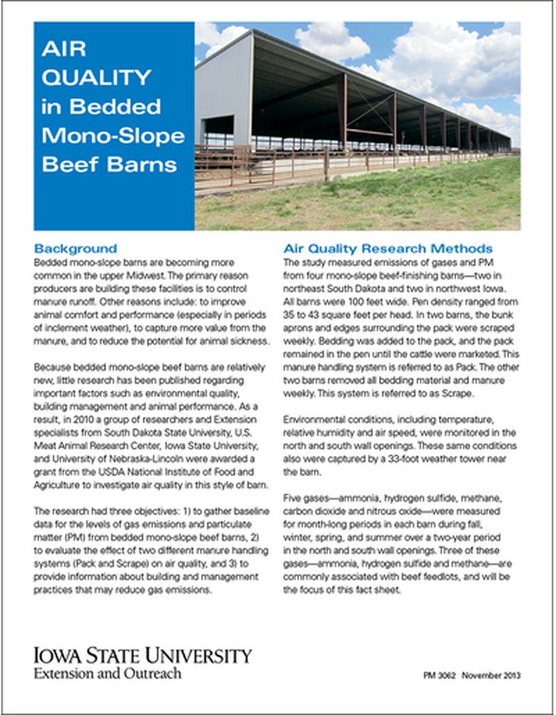 Air Quality in Bedded Mono-Slope Beef Barns image number 0