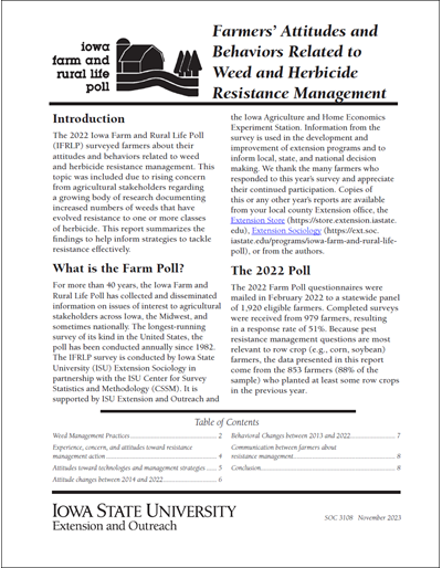 Farmers’ Attitudes and Behaviors Related to Weed and Herbicide Resistance Management